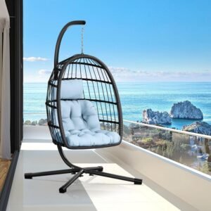 Patio Rattan Wicker Hanging Premium Swing Egg Chair Hammock Chair
