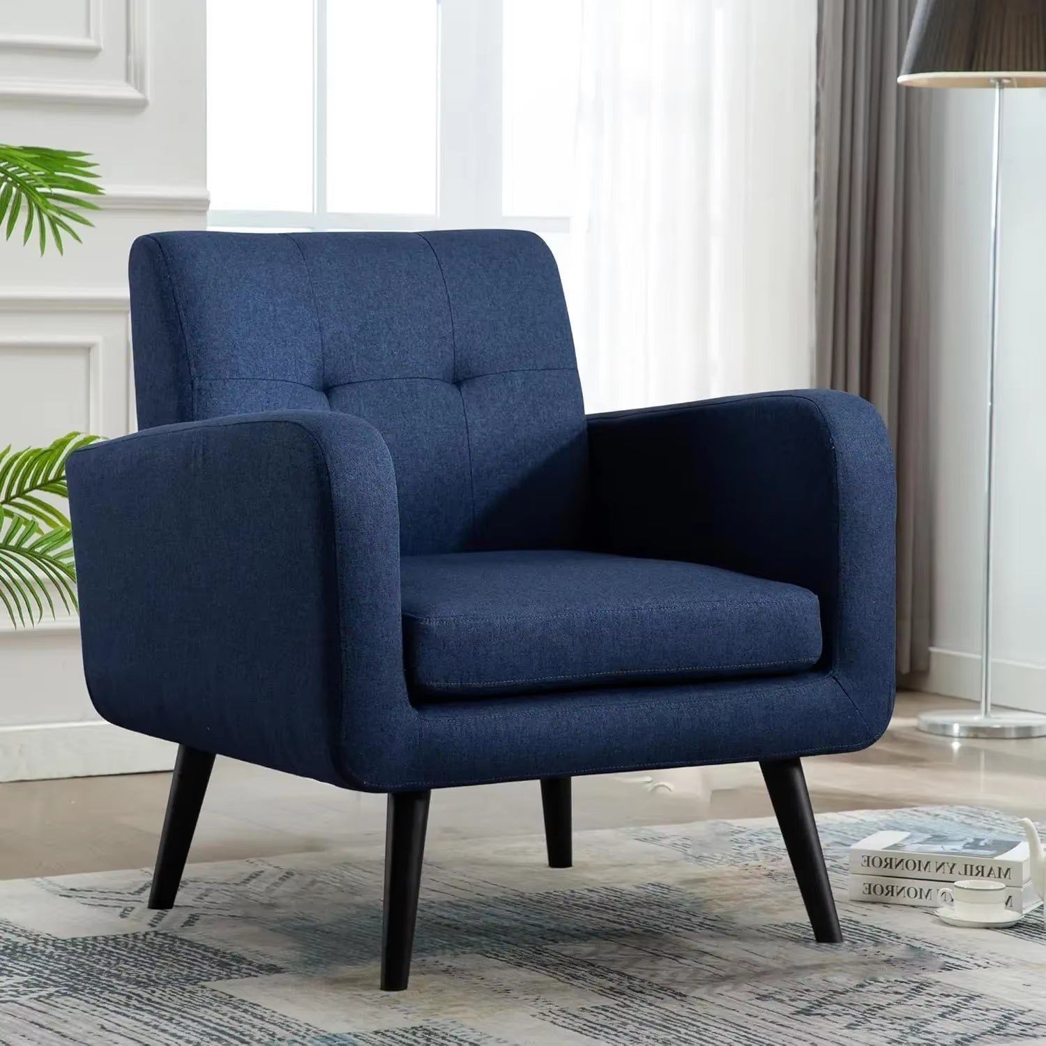 Blue Living Space Fabric Accent Chair for Living Room